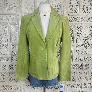 NWT Covington Kelly Green Suede Leather Work Careerwear Blazer Sz Small
